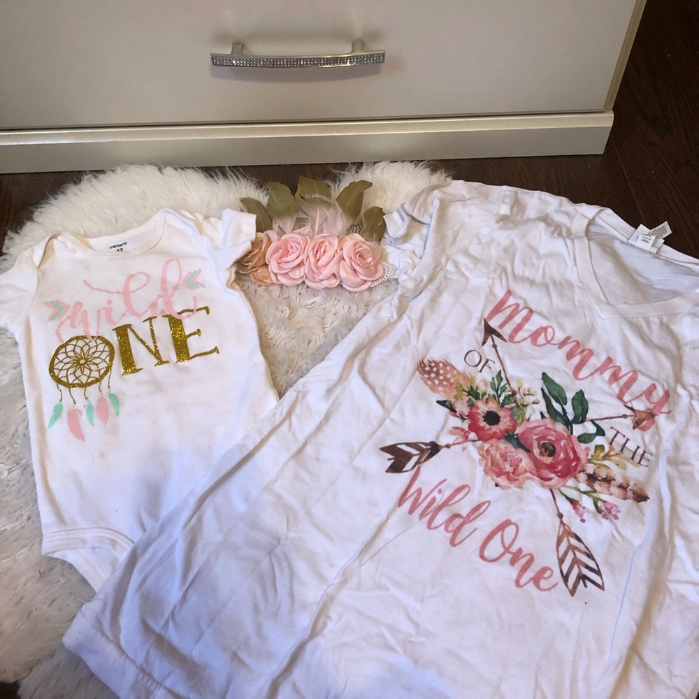Wild one mommy and me matching first birthday set